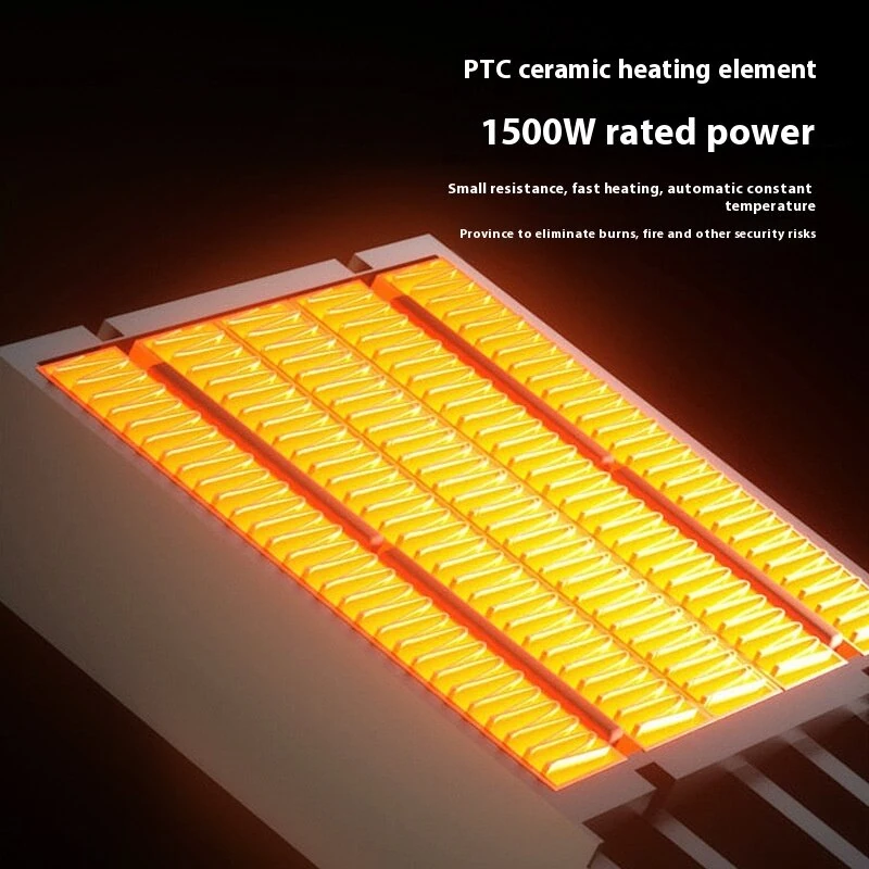 (image for) 1500W PTC Heater Household Shaking Fan Heater Desktop Fan Heater Electric Heater Indoor Heating Bathroom for 15-20m² Area