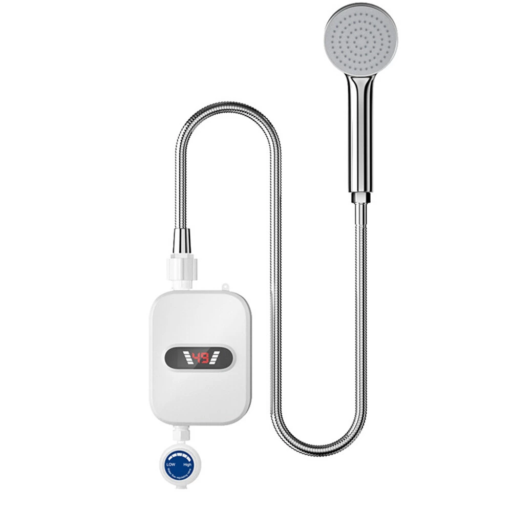(image for) 3000W/3500W Portable Mini Water Heater 110V/220V Instant Electric Heater IPX4 Waterproof Adjustable Temperature for Shower EU/UK/US Plug