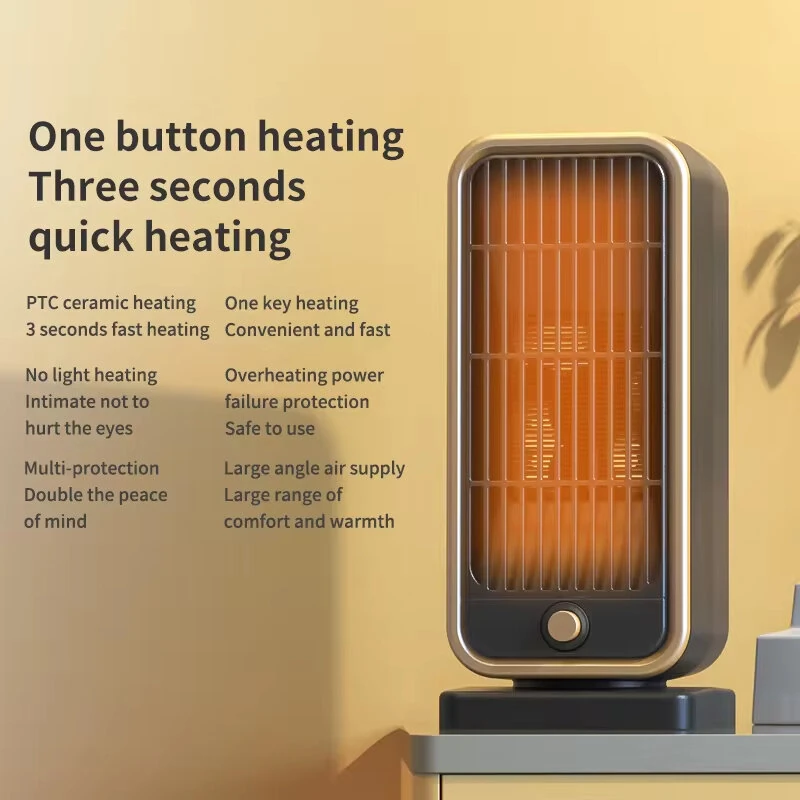 (image for) 500W Electric Portable Heater PTC Ceramic Fast Space Heater Overheating Tip Over Protection 3S Heating Space For Home Office